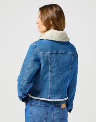 Denim Sherpa Jacket in Once Loved