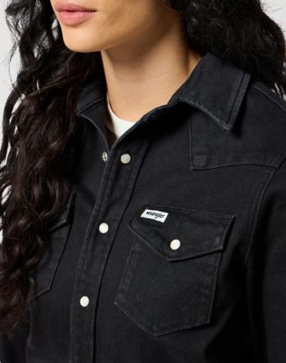 Denim Match Up Dress in Black alternative view 2