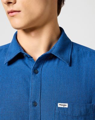 1 Pocket Flannel Shirt in Wrangler Blue Men sHemden Wrangler