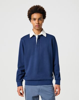 Navy blue polo sweatshirt hotsell