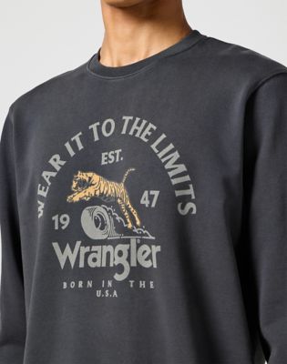 Regular Crew Neck Sweatshirt in Faded Black alternative view 4