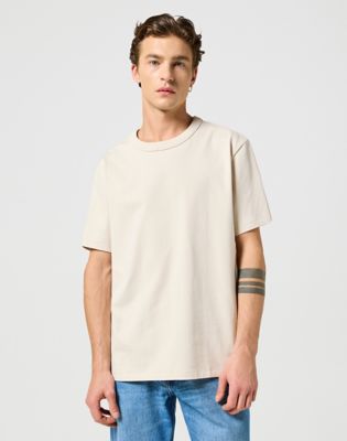Short Sleeve Solid Tee in Vintage White main view