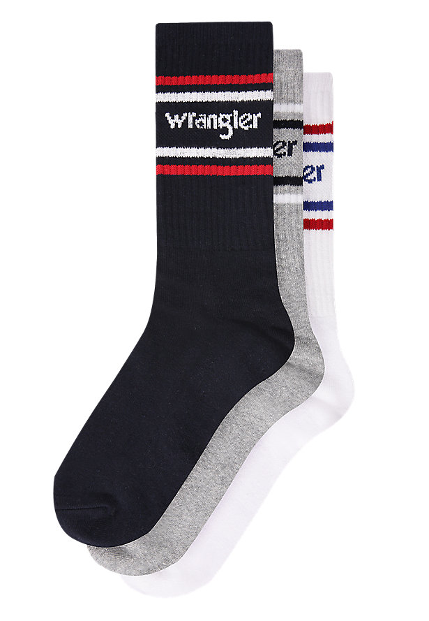 3 Pack Ribbed Socks in Navy Mix