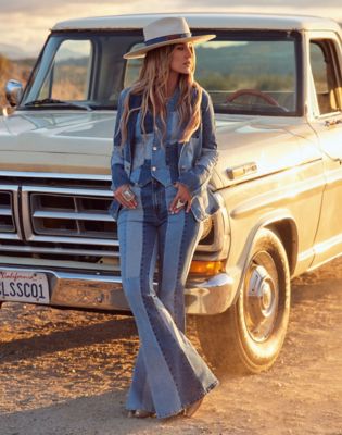 Wrangler x Lainey Wilson Patchwork Blazer in Patchwork Blue main view