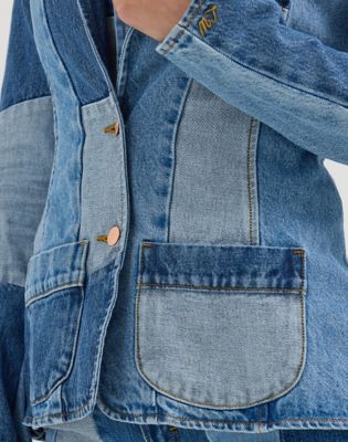 Wrangler x Lainey Wilson Patchwork Blazer in Patchwork Blue alternative view 3