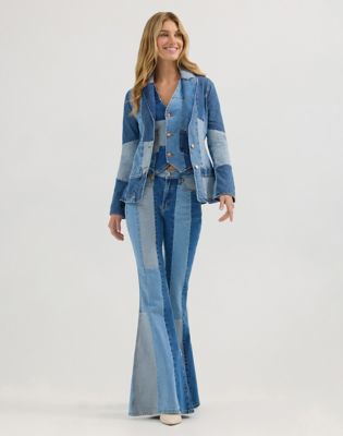 Wrangler x Lainey Wilson Patchwork Blazer in Patchwork Blue alternative view 5
