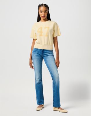 Short Sleeve Sweatshirt in Banana Crepe alternative view 2