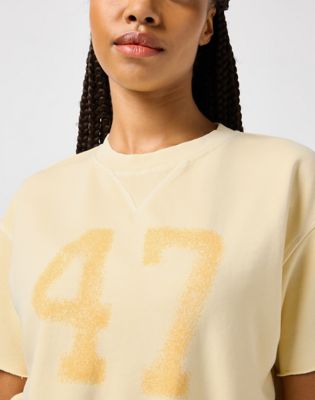 Short Sleeve Sweatshirt in Banana Crepe alternative view 4