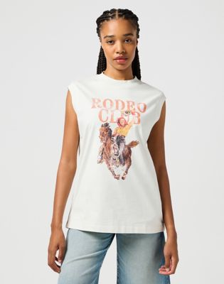 Graphic Muscle Tank in Vintage White alternative view