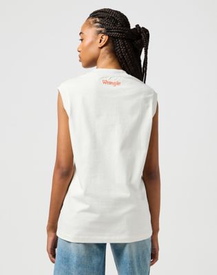Graphic Muscle Tank in Vintage White alternative view 2