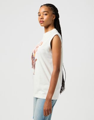 Graphic Muscle Tank in Vintage White alternative view 4