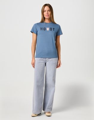 Graphic Tee in Dusty Blue alternative view 2
