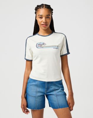Ringer Tee in Vintage White