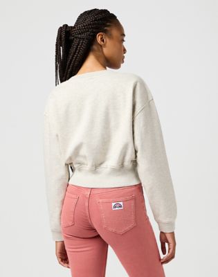 Wrangler Relaxed Cropped Sweatshirt Oat Size L
 