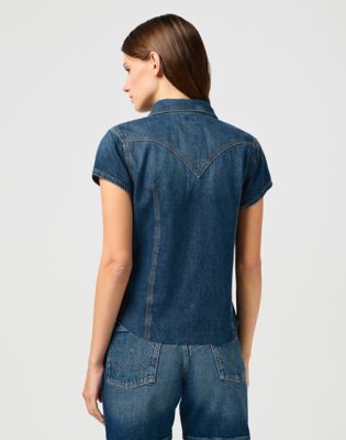 Slim Shrunken Shirt in Crazy Indigo alternative view 3