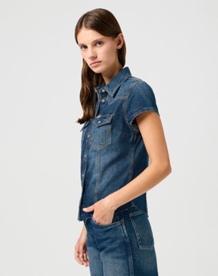 Slim Shrunken Shirt in Crazy Indigo alternative view 5