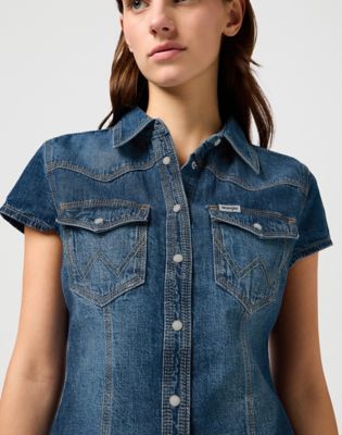 Slim Shrunken Shirt in Crazy Indigo alternative view 6