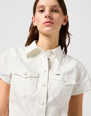 Slim Shrunken Shirt in Vintage White alternative view 4
