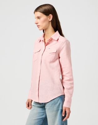 Slim Western Shirt in Silver Pink alternative view 3