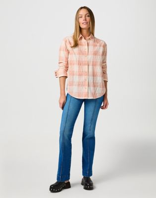 Flare Jeans in Solid Blue alternative view 4