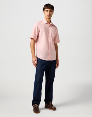 Short Sleeve 1 Pocket Shirt in Silver Pink alternative view 2