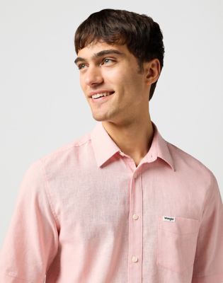 Short Sleeve 1 Pocket Shirt in Silver Pink alternative view 4