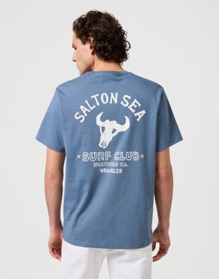 Graphic Tee in Dusty Blue