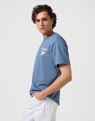 Graphic Tee in Dusty Blue alternative view 4