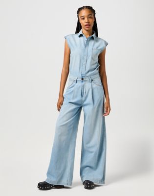 Trouser Jumpsuit in Pale Blue Wash alternative view 2