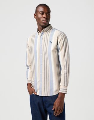 Bronco Shirt in Tan Stripe main view