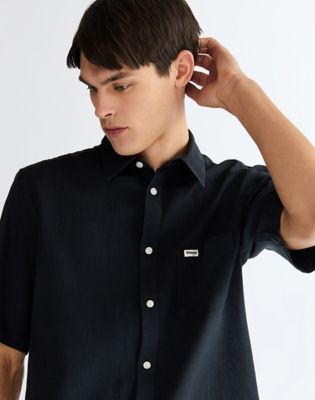 Regular Lightweight One Pocket Shirt in Black
