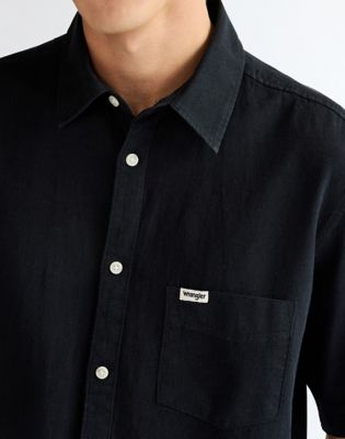 Regular Lightweight One Pocket Shirt in Black