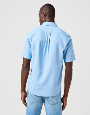 Short Sleeve 1 Pocket Shirt in Pacific Blue alternative view