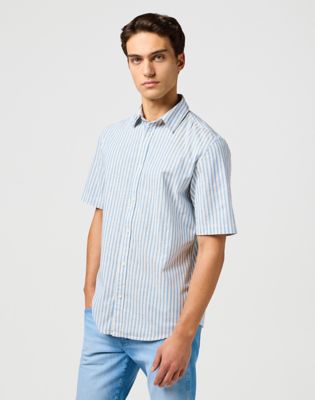 Regular Short Sleeve Shirt in Pacific Stripe