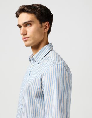 Regular Short Sleeve Shirt in Pacific Stripe alternative view 4