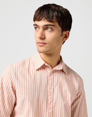 Regular Short Sleeve Shirt in Flamingo Stripe alternative view 4