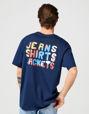 Wrangler Big Graphic Tee Navy Size 4XL
 
