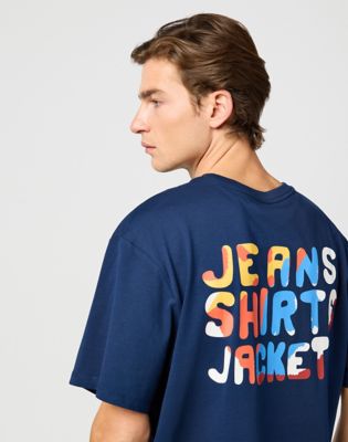 Big Graphic Tee in Navy alternative view 3