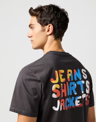Big Graphic Tee in Faded Black alternative view 4