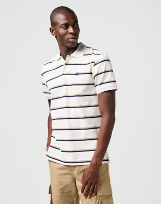 Stripe Polo Shirt in White main view
