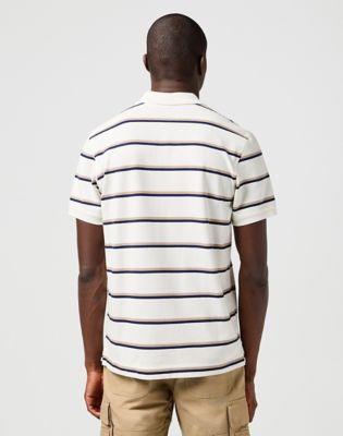 Stripe Polo Shirt in White alternative view