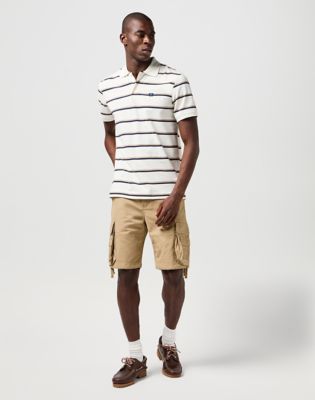 Stripe Polo Shirt in White alternative view 2