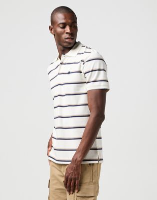 Stripe Polo Shirt in White alternative view 3