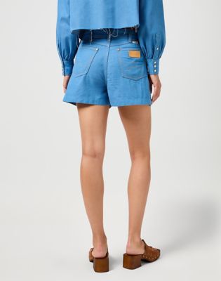 Loose Pleated Short in Cotton Candy Blue alternative view 3