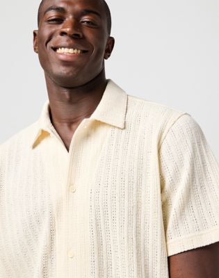 Short Sleeve Knit Shirt in Natural alternative view 4