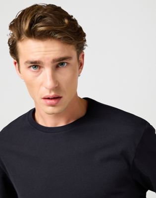 Short Sleeve Solid Tee in Black alternative view 4