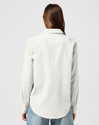 Slim Western Shirt in Vintage White alternative view
