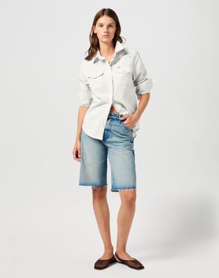 Slim Western Shirt in Vintage White alternative view 2