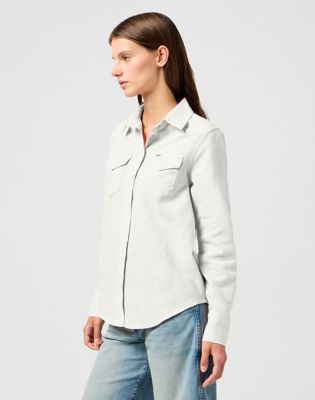 Slim Western Shirt in Vintage White alternative view 3