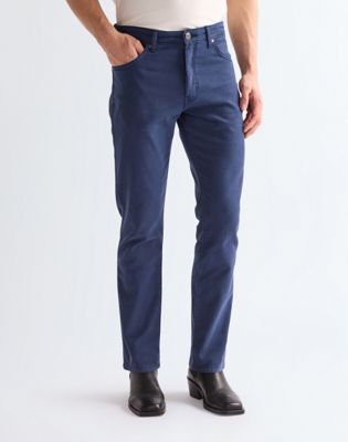 Wrangler Larston Obcisłe spodnie z zwężanymi nogawkami granatowy